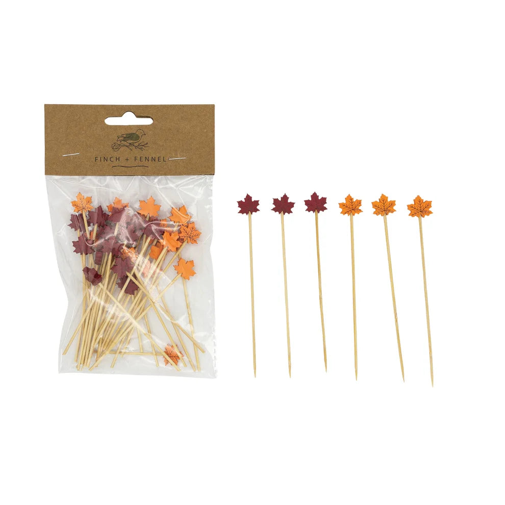 Leaf Shaped Bamboo Skewers