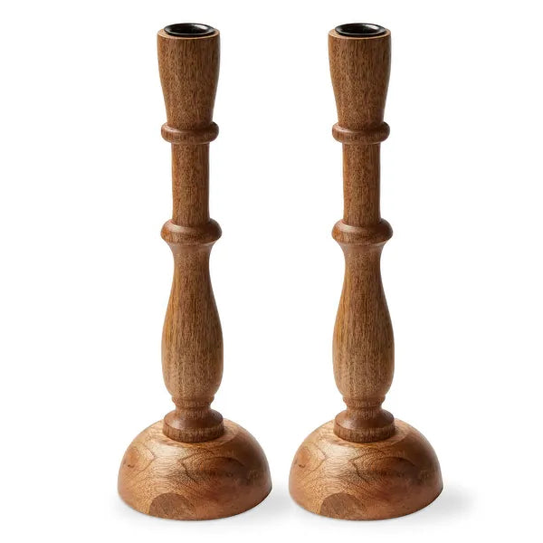 Mango Wood Candle Holder Set