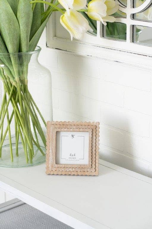 Natural Wood Scallop Frame 4x4