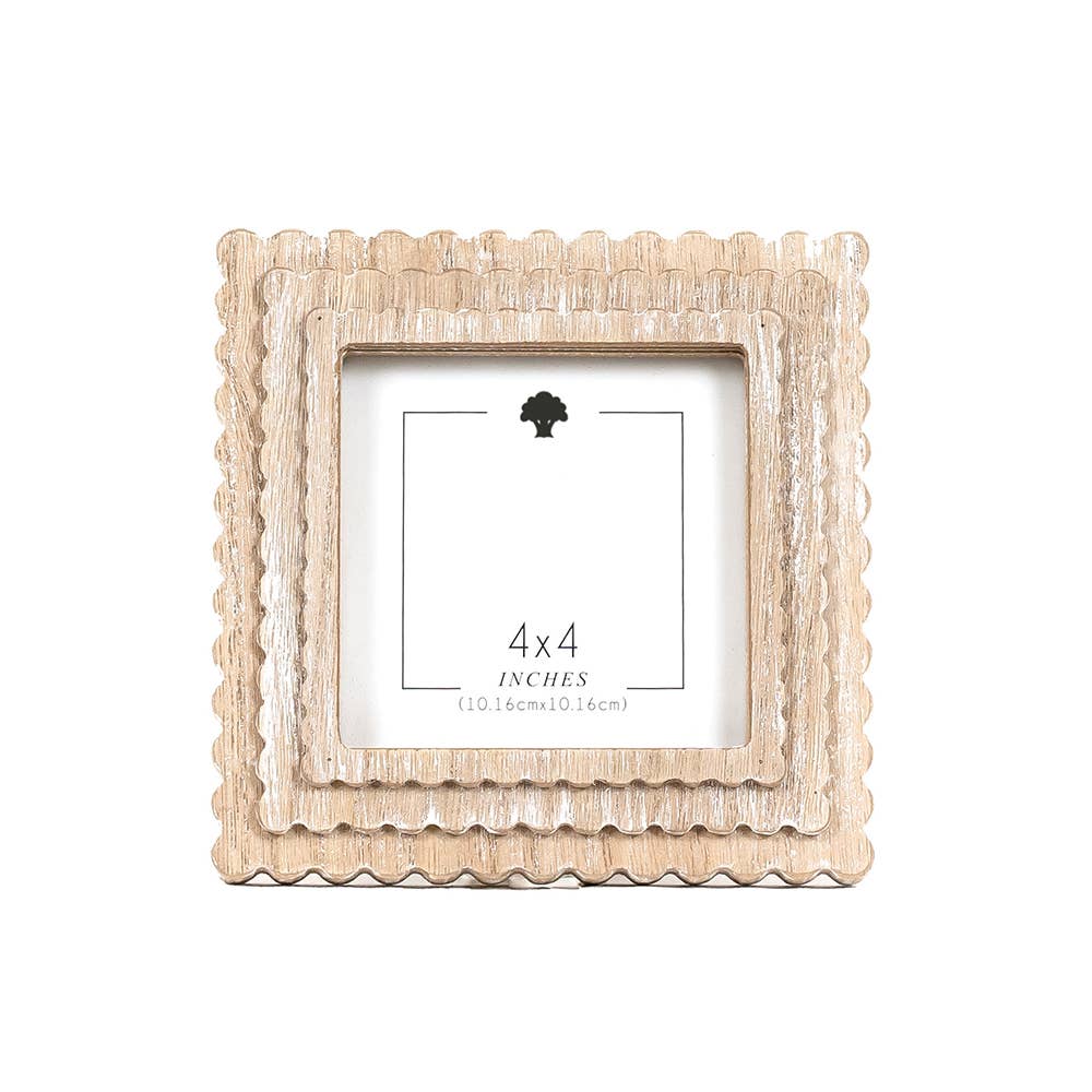 Natural Wood Scallop Frame 4x4