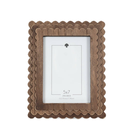 Espresso Wood Scallop Frame 5x7