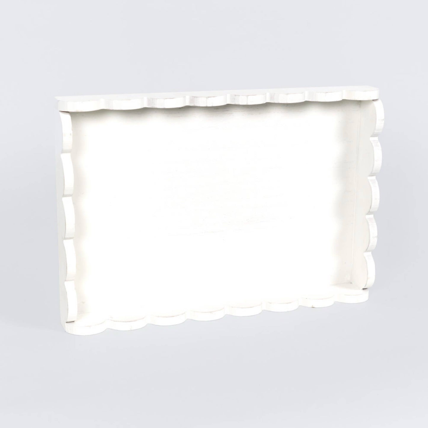 White Wood Scallop Tray