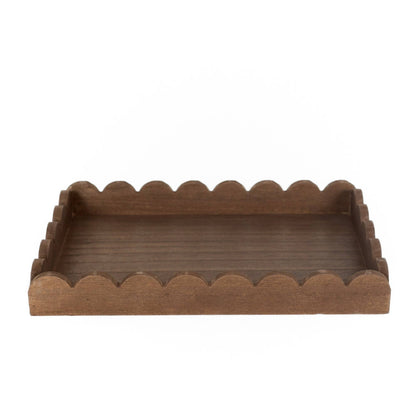 Espresso Wood Scallop Tray