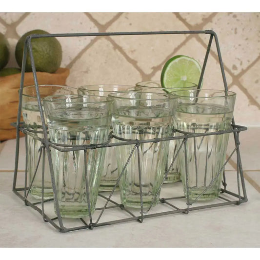 Wire Caddy with Six Glasses