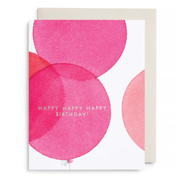 Pink Balloon Birthday Card