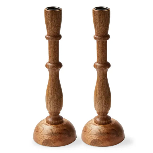Mango Wood Candle Holder Set