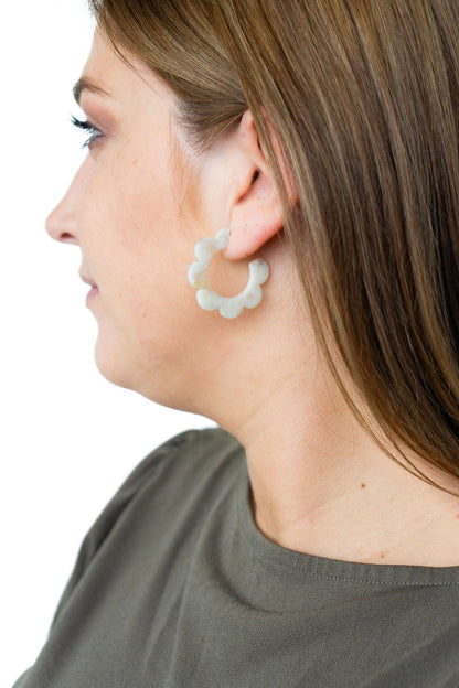 Cream Scalloped Earrings