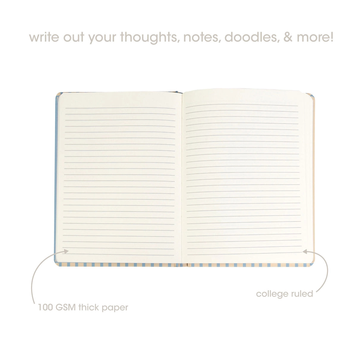Cream and Blue Stripe Journal