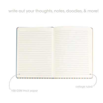 Cream and Blue Stripe Journal