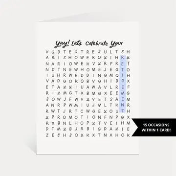 Let's Celebrate Wordsearch Card