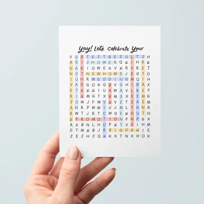 Let's Celebrate Wordsearch Card