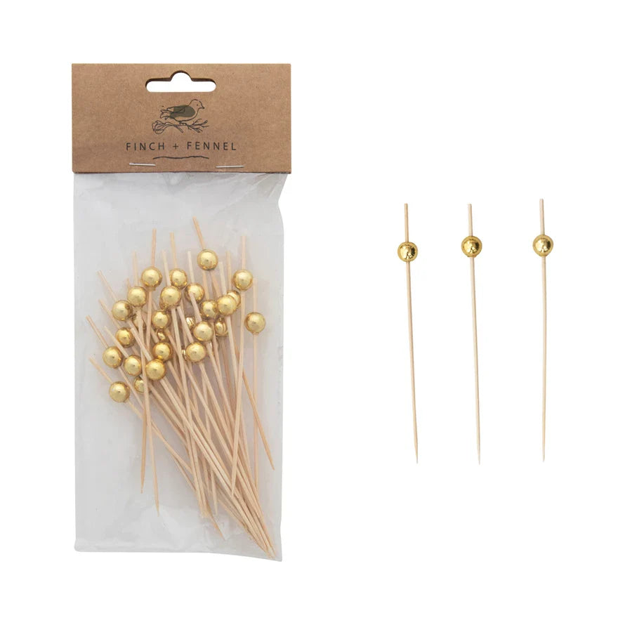 Gold Bead Skewers
